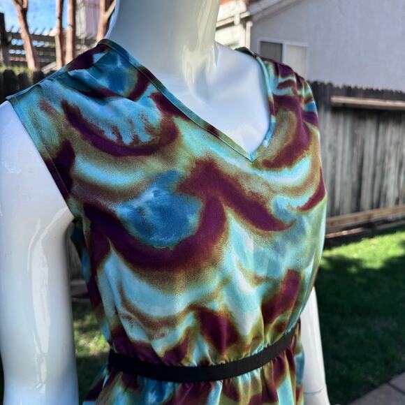 Ann Taylor LOFT Sheath Dress V-Neck Multicolor Pockets Women's Petites Size 00P - Picture 2 of 9